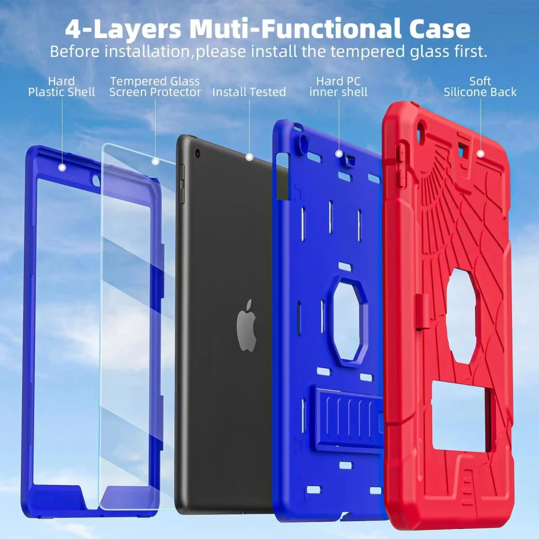 Tablet Case with Pencil Holder Universal Drop Resistant Silicone PC Cover for iPad Mini4/5 7.9 2015/2019