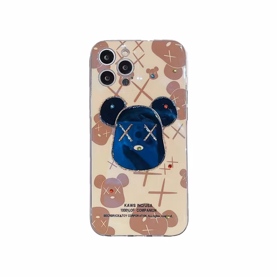 Street Fashion Kaws Luxury Brand Violent Bear Case for Apple iPhone 12 for Gloomy Bear Momo Mobile Phone IMD Soft Case