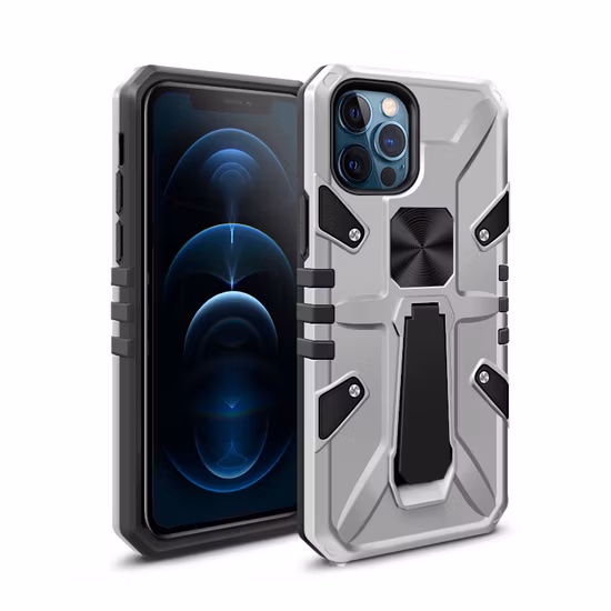 360 Metal Bracket Shockproof Ring Holder Magnetic Car Mount Kickstand Hybrid Phone Case for iPhone 12 PRO Max