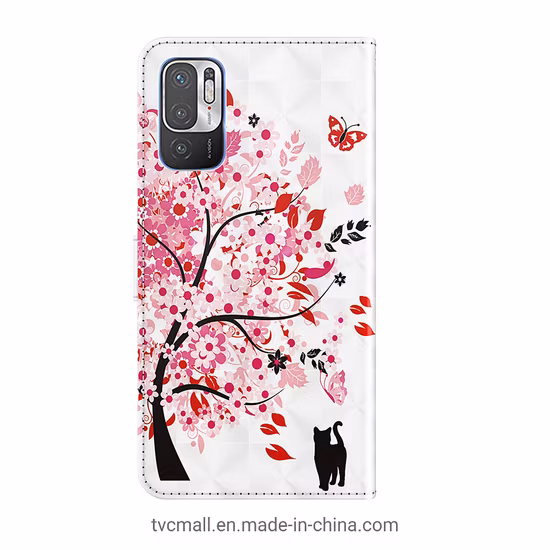 Mobile Phone Accessories Pattern Printed PU Leather Magnetic Closure Flip Cover with Strap with Cards Holder Wallet Phone Case for Xiaomi