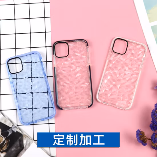Diamond Textured Two-Color Mobile Case TPU Simple Lucency Phone Case for iPhone 13 for iPhone 14