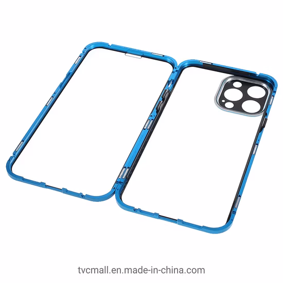 for iPhone 13 PRO 6.1 Inch Magnetic Adsorption Metal Bumper Frame Cover Double-Sided Tempered Glass Shock-Absorption Phone Case