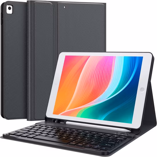 Factory Support Apple Pencil 2ND Gen Auto Wake Smart Touchpad Universal Wireless Smart Tablet Bluetooth Keyboard Case for iPad 10.2 Mini 6